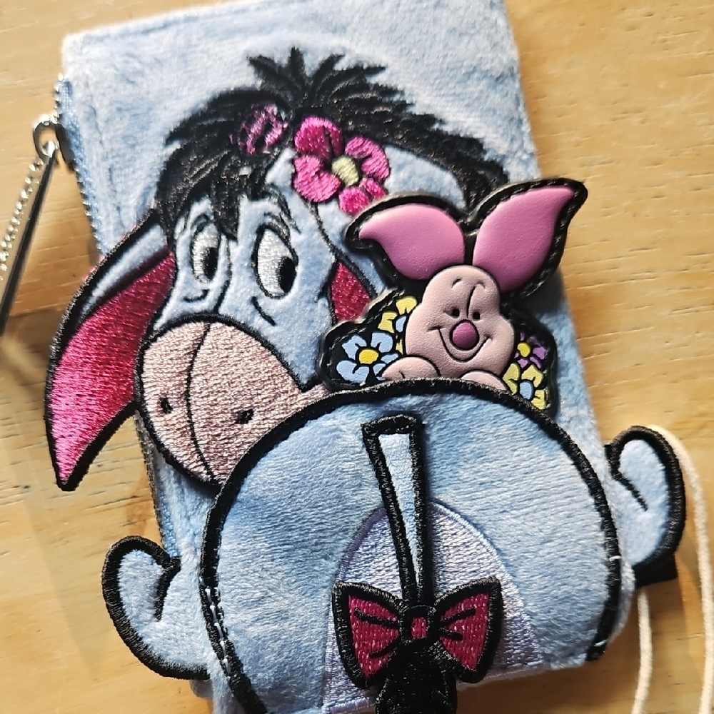 Loungefly Winnie the Pooh Eeyore and Piglet Kids Wallet - Blue and Pink - Picture 11 of 15